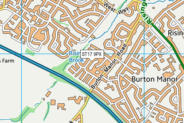 ST17 9PX map - OS VectorMap District (Ordnance Survey)