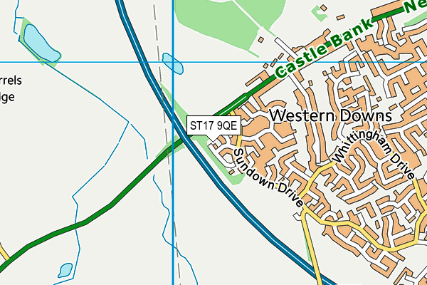 ST17 9QE map - OS VectorMap District (Ordnance Survey)
