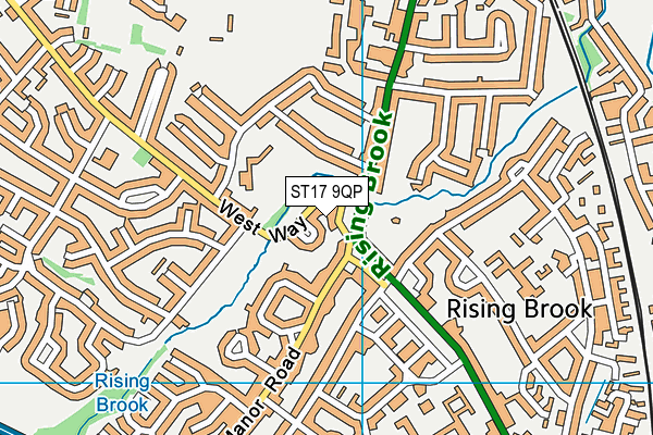 ST17 9QP map - OS VectorMap District (Ordnance Survey)