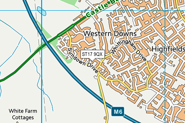 ST17 9QX map - OS VectorMap District (Ordnance Survey)