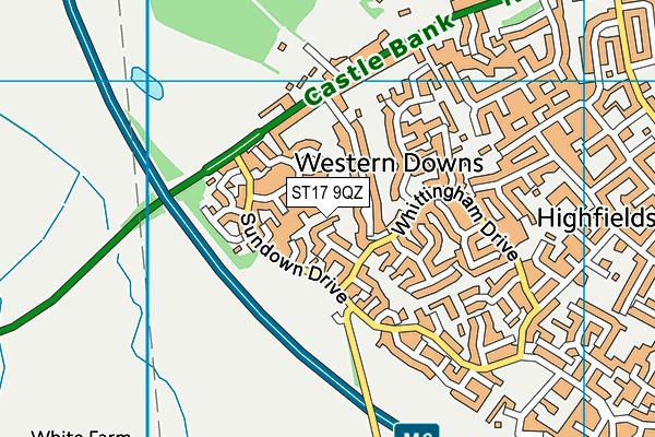 ST17 9QZ map - OS VectorMap District (Ordnance Survey)