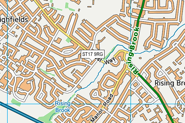 ST17 9RG map - OS VectorMap District (Ordnance Survey)