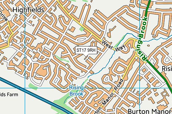 ST17 9RH map - OS VectorMap District (Ordnance Survey)