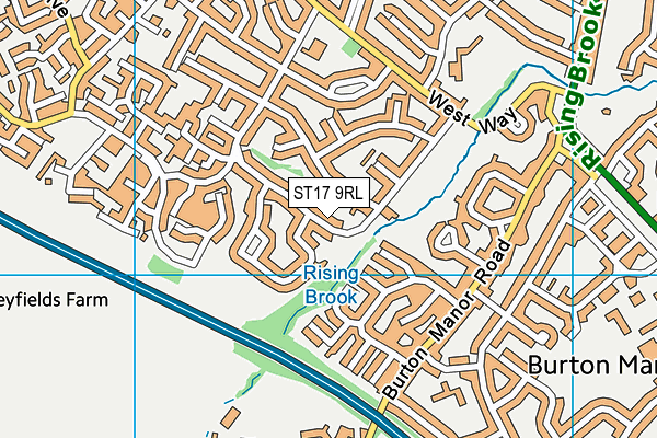 ST17 9RL map - OS VectorMap District (Ordnance Survey)