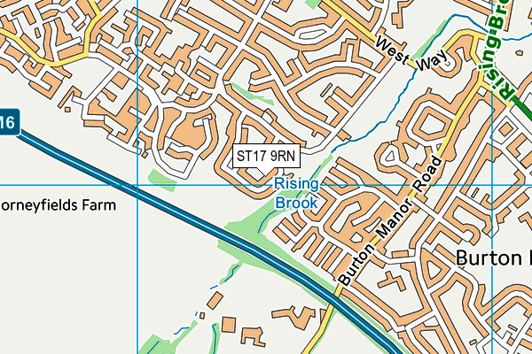 ST17 9RN map - OS VectorMap District (Ordnance Survey)