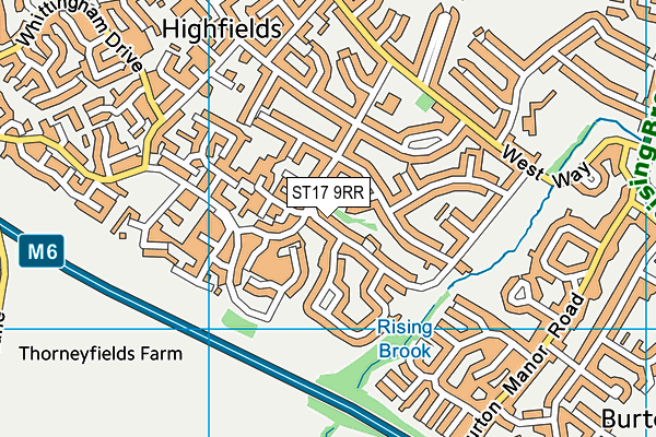 ST17 9RR map - OS VectorMap District (Ordnance Survey)
