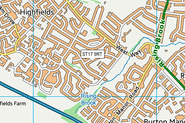 ST17 9RT map - OS VectorMap District (Ordnance Survey)