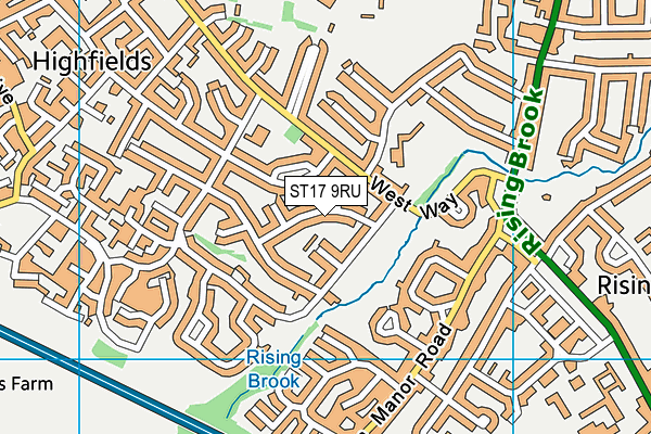 ST17 9RU map - OS VectorMap District (Ordnance Survey)