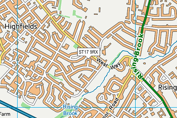 ST17 9RX map - OS VectorMap District (Ordnance Survey)