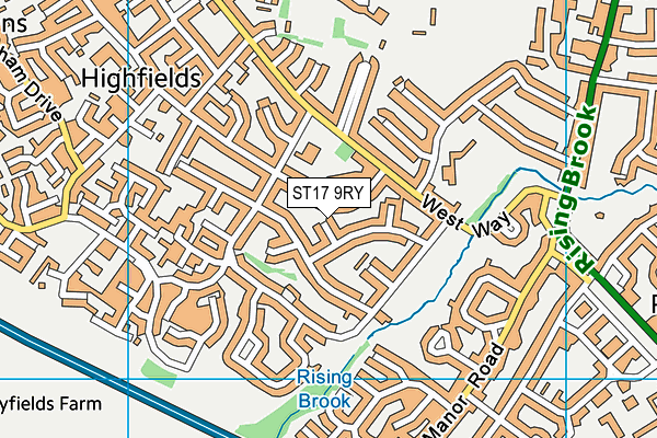 ST17 9RY map - OS VectorMap District (Ordnance Survey)