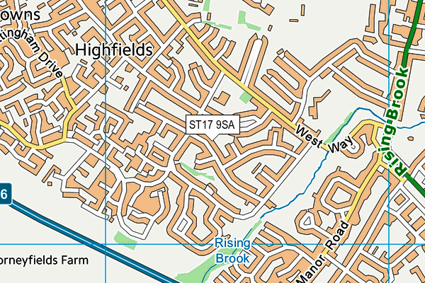 ST17 9SA map - OS VectorMap District (Ordnance Survey)