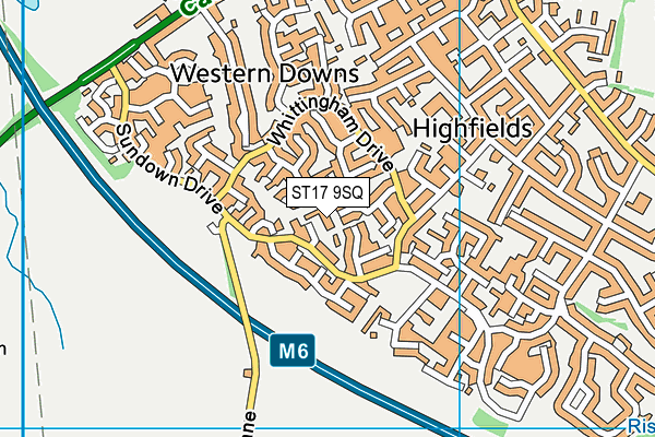 ST17 9SQ map - OS VectorMap District (Ordnance Survey)