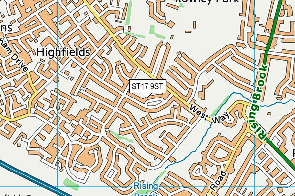ST17 9ST map - OS VectorMap District (Ordnance Survey)