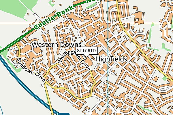 ST17 9TD map - OS VectorMap District (Ordnance Survey)