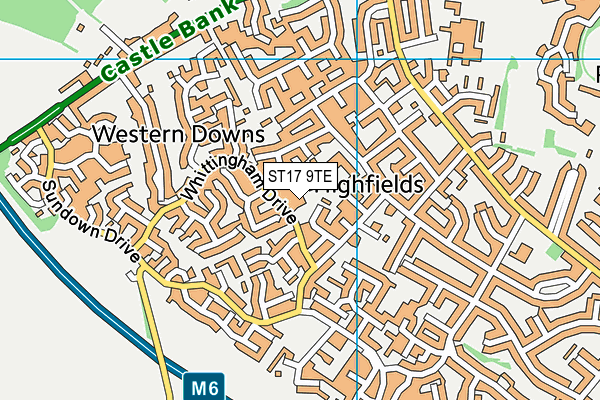 ST17 9TE map - OS VectorMap District (Ordnance Survey)