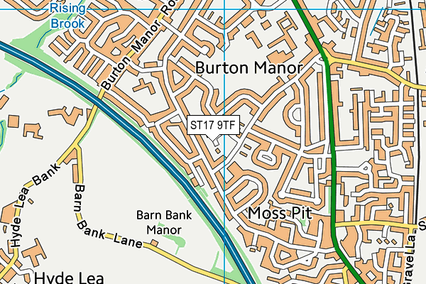 ST17 9TF map - OS VectorMap District (Ordnance Survey)