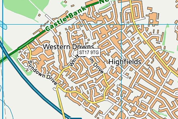 ST17 9TG map - OS VectorMap District (Ordnance Survey)
