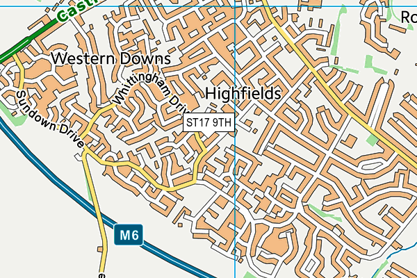 ST17 9TH map - OS VectorMap District (Ordnance Survey)