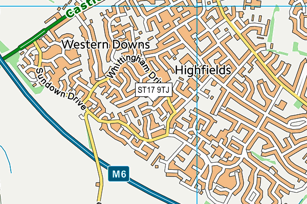 ST17 9TJ map - OS VectorMap District (Ordnance Survey)