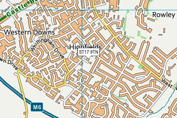 ST17 9TN map - OS VectorMap District (Ordnance Survey)