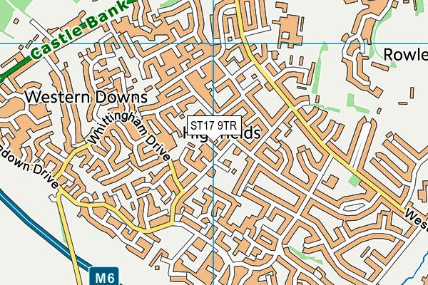 ST17 9TR map - OS VectorMap District (Ordnance Survey)
