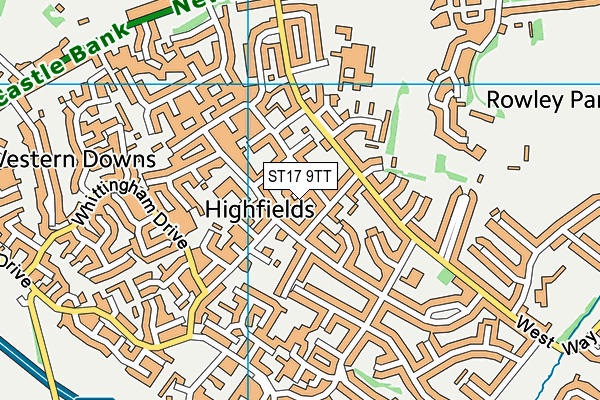 ST17 9TT map - OS VectorMap District (Ordnance Survey)
