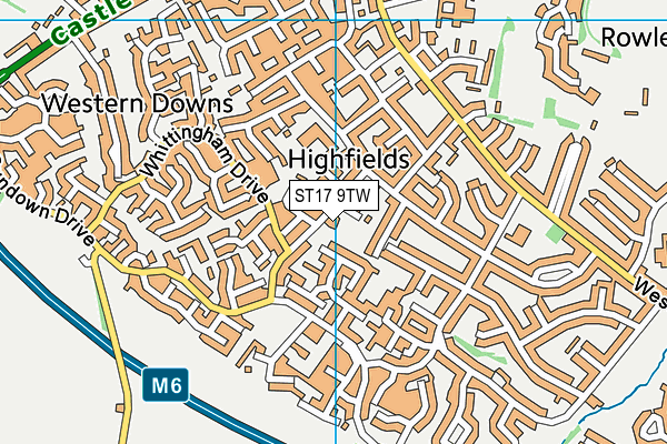 ST17 9TW map - OS VectorMap District (Ordnance Survey)
