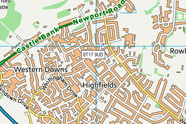 ST17 9UD map - OS VectorMap District (Ordnance Survey)