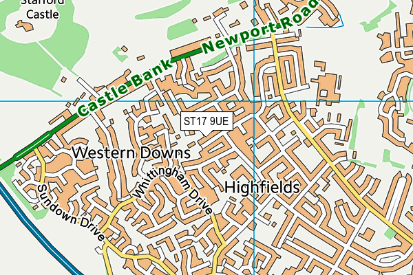 ST17 9UE map - OS VectorMap District (Ordnance Survey)
