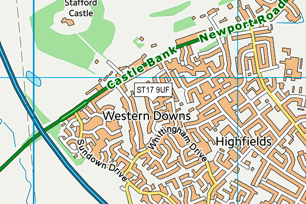 ST17 9UF map - OS VectorMap District (Ordnance Survey)