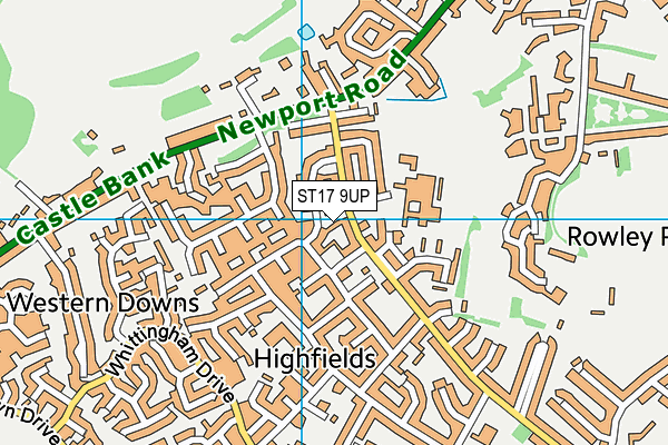 ST17 9UP map - OS VectorMap District (Ordnance Survey)