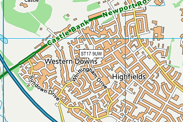 ST17 9UW map - OS VectorMap District (Ordnance Survey)