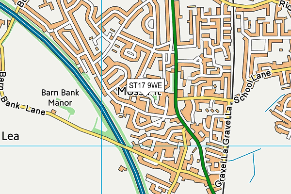 ST17 9WE map - OS VectorMap District (Ordnance Survey)