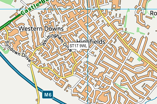 ST17 9WL map - OS VectorMap District (Ordnance Survey)