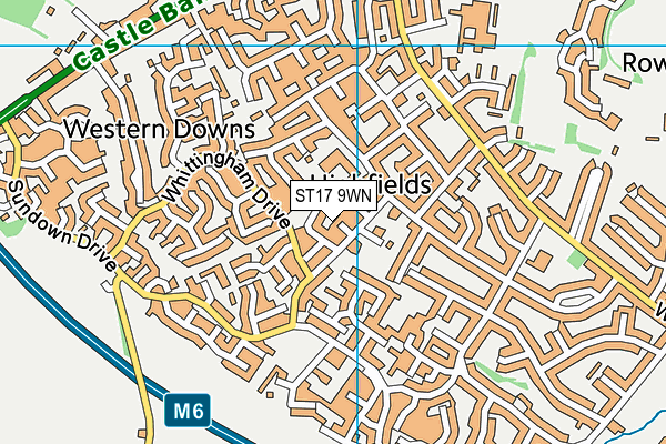 ST17 9WN map - OS VectorMap District (Ordnance Survey)