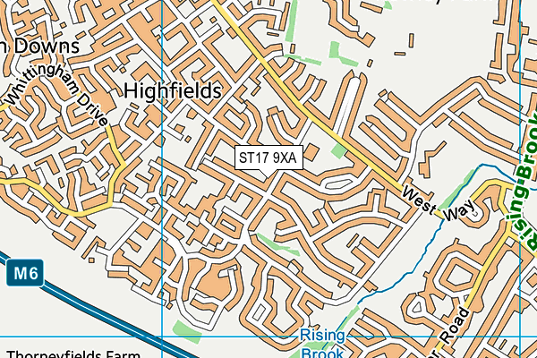 ST17 9XA map - OS VectorMap District (Ordnance Survey)
