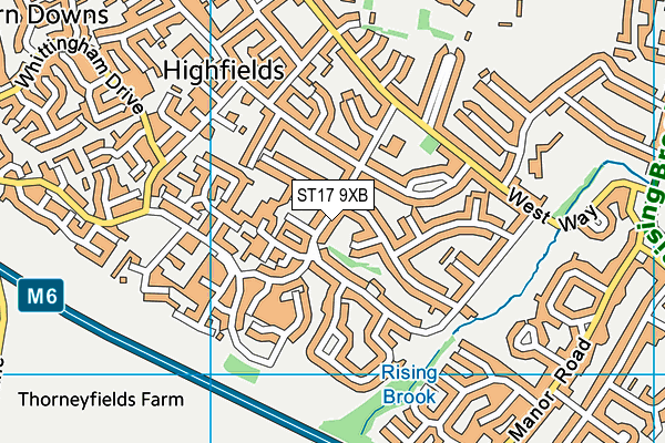 ST17 9XB map - OS VectorMap District (Ordnance Survey)