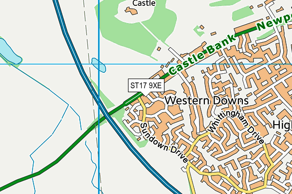 ST17 9XE map - OS VectorMap District (Ordnance Survey)