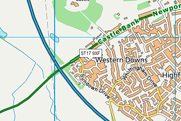 ST17 9XF map - OS VectorMap District (Ordnance Survey)