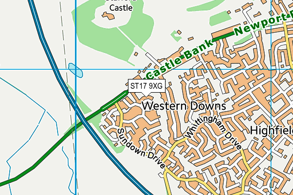 ST17 9XG map - OS VectorMap District (Ordnance Survey)