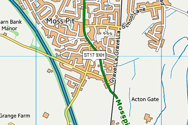 ST17 9XH map - OS VectorMap District (Ordnance Survey)