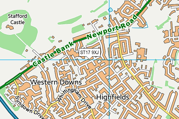 ST17 9XJ map - OS VectorMap District (Ordnance Survey)