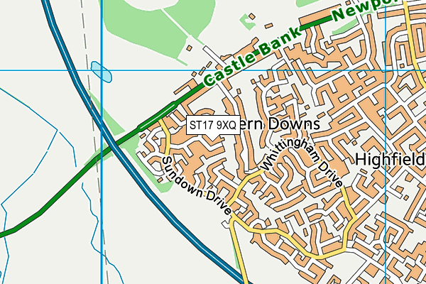 ST17 9XQ map - OS VectorMap District (Ordnance Survey)