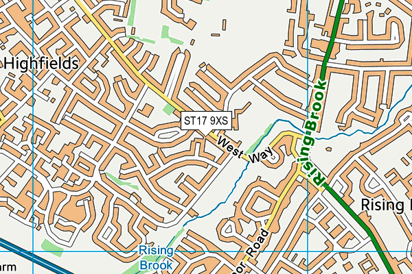 ST17 9XS map - OS VectorMap District (Ordnance Survey)
