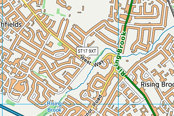 ST17 9XT map - OS VectorMap District (Ordnance Survey)