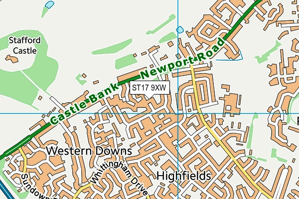 ST17 9XW map - OS VectorMap District (Ordnance Survey)