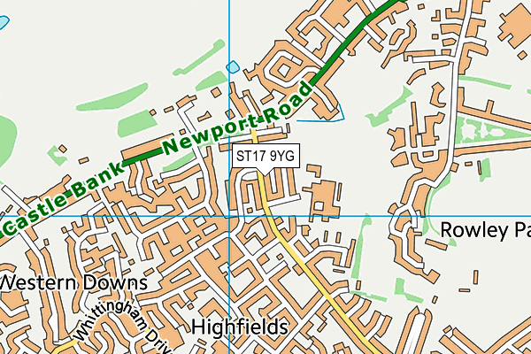 ST17 9YG map - OS VectorMap District (Ordnance Survey)