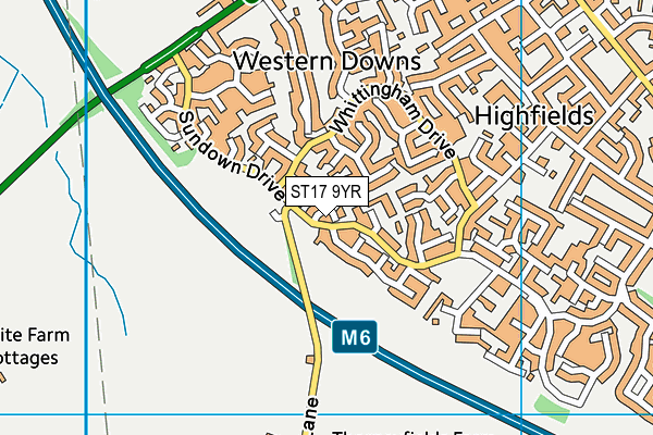 ST17 9YR map - OS VectorMap District (Ordnance Survey)