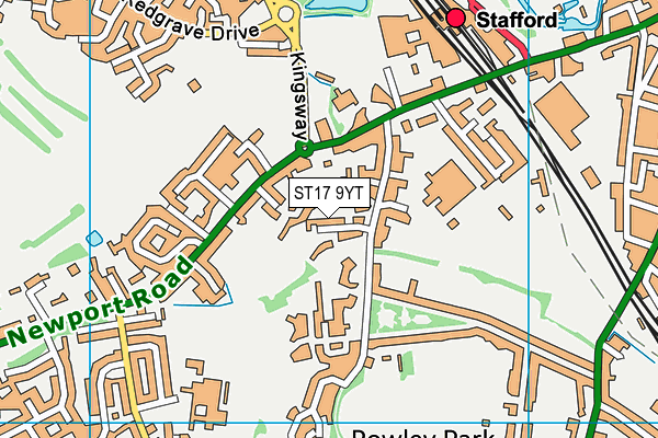 ST17 9YT map - OS VectorMap District (Ordnance Survey)