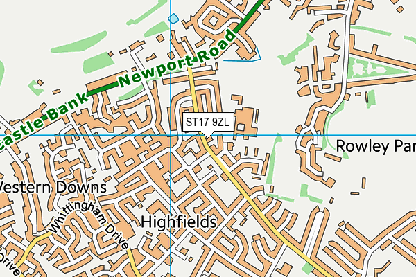 ST17 9ZL map - OS VectorMap District (Ordnance Survey)